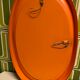 Miroir ovale orange