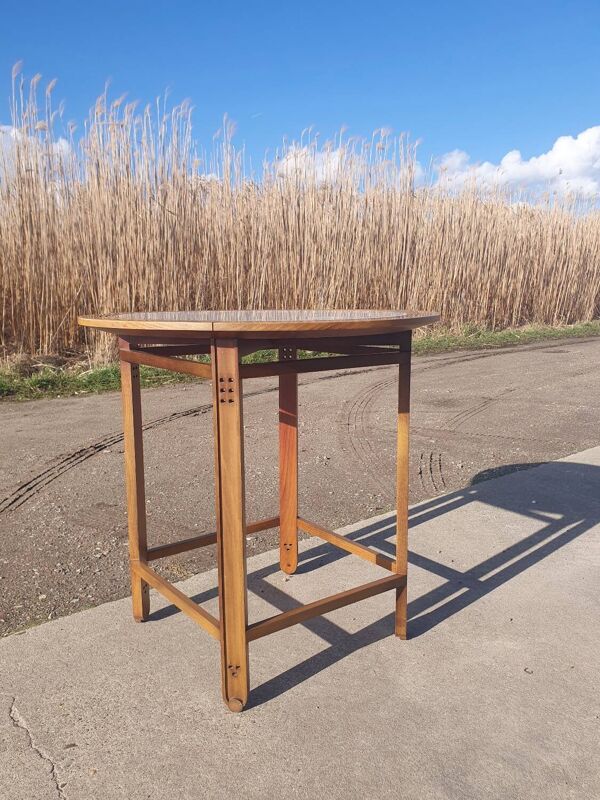 Table d'appoint italienne vintage Giorgetti Galaxy en bois blanc