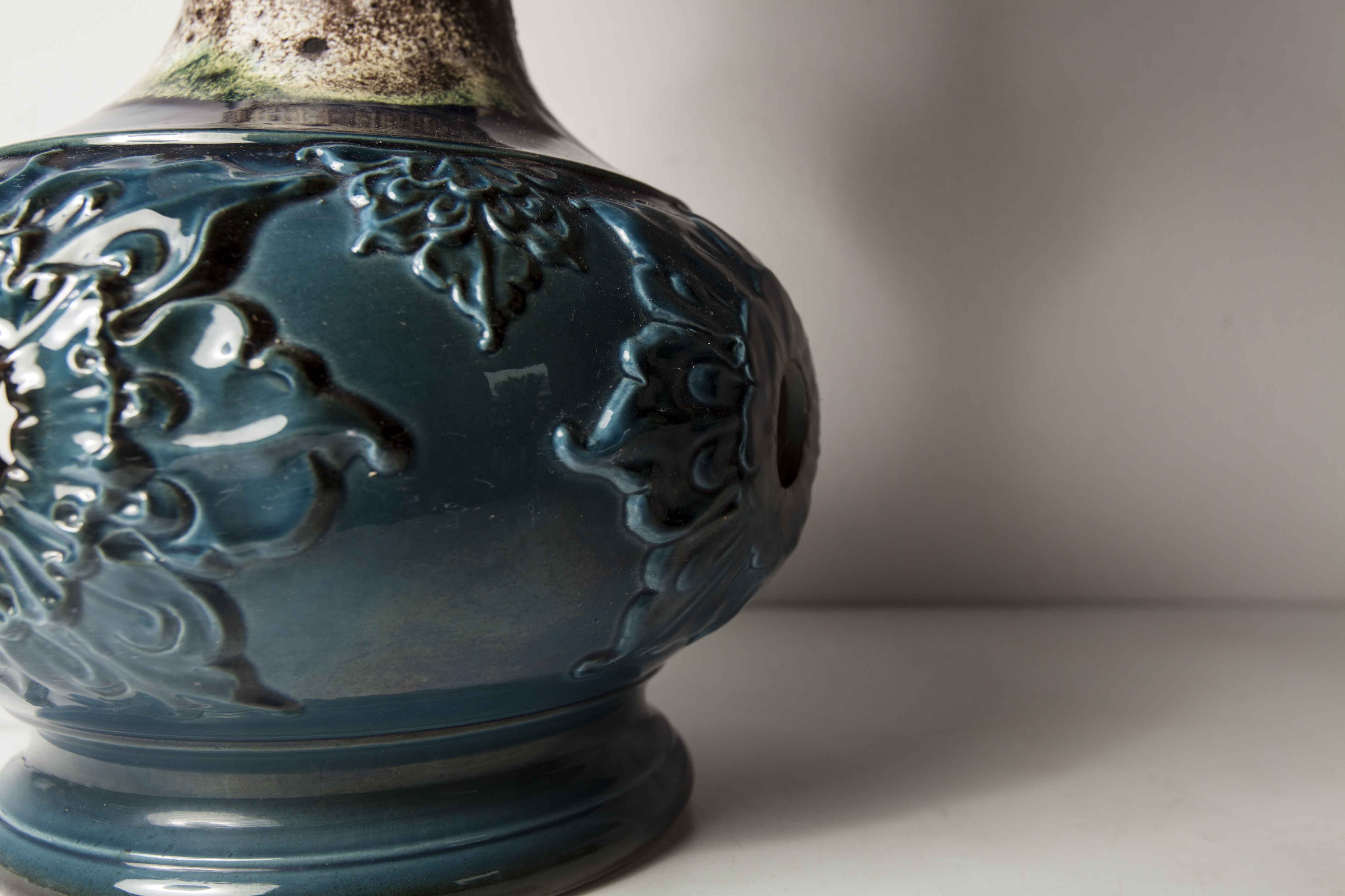 70's beige blue floor lamp