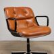 Charles Pollock leather office chair, Knoll edition, 1970