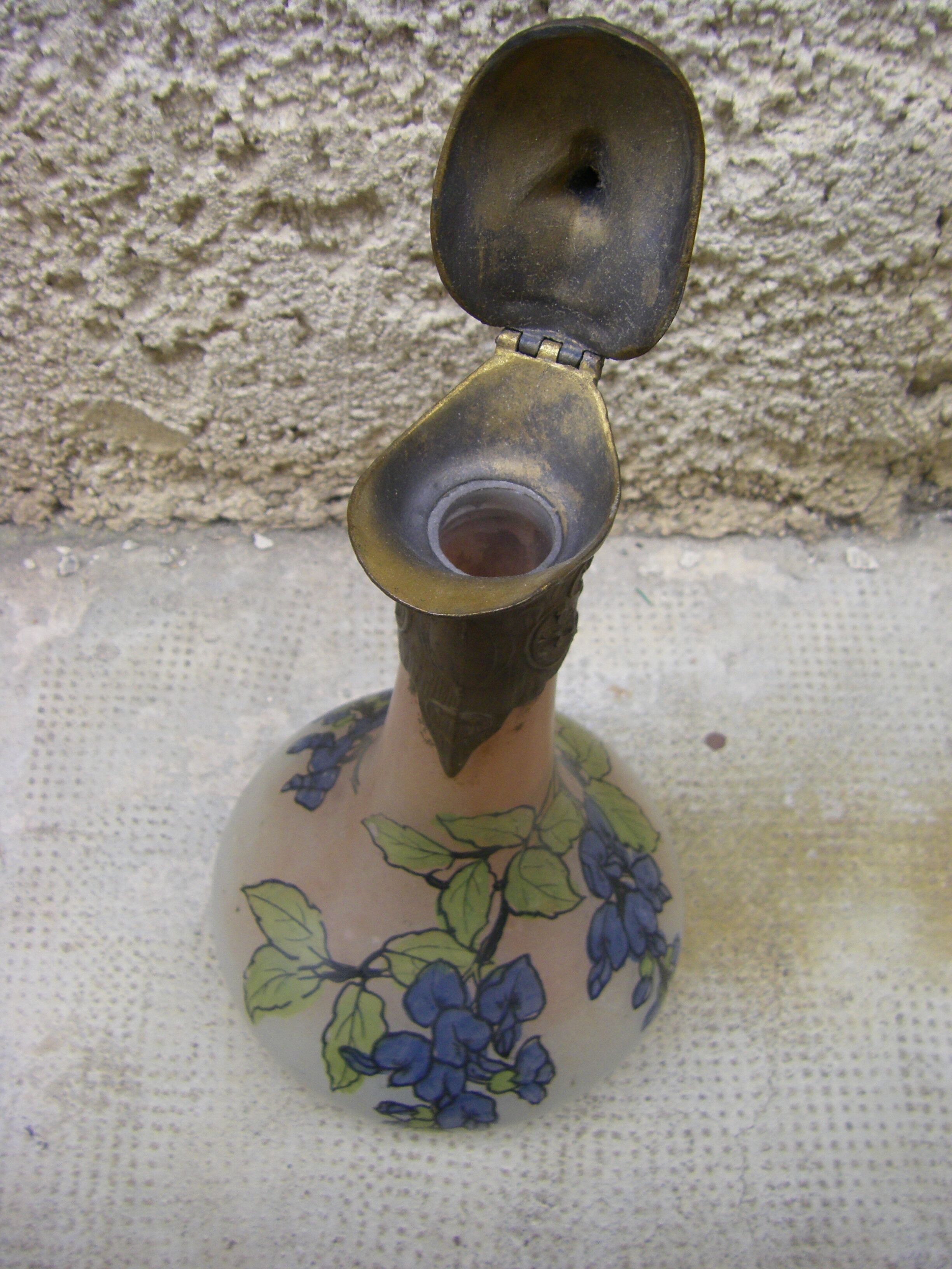 Antique decanter, hand painted