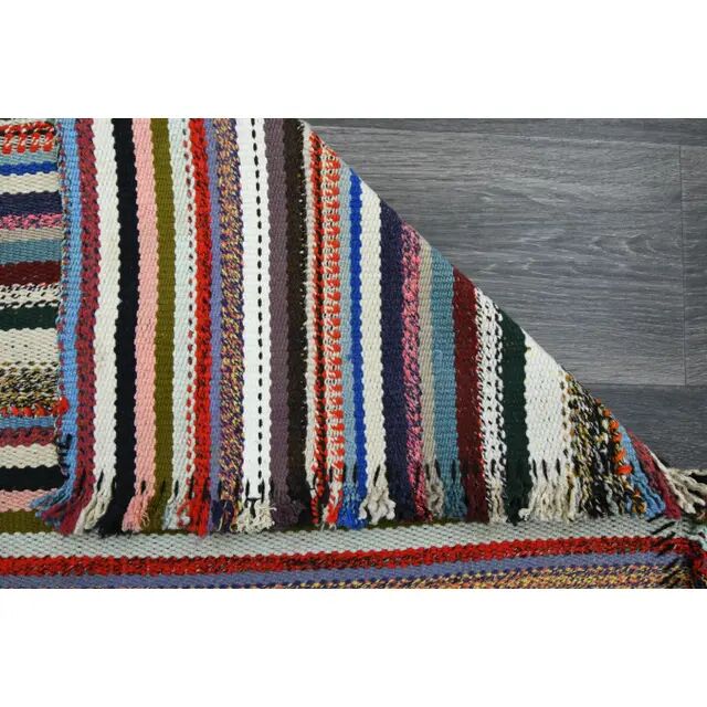 Vintage Turkish Oushak Handmade Wool Cotton Pink Area Rug 89x209
