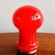Space age czechoslovak opaline red glass table lamp, 1970s