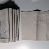 Antique embroidered linen Lot 1 tablecloth + 11 towels