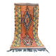 Peach orange Boucherouite Berber rug