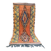 Tapis berbère Boucherouite orange pêche