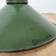 Industrial Green Enamel Military Pendant Lamp with Cast Aluminium Top, 1960