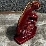 Art Deco sculpture 1930-1940 - Signed ceramic fish