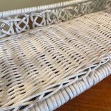 White rattan and wicker shelf