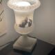 Vintage alabaster lamp on square base - decorative object