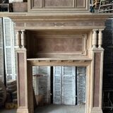 Raw wood fireplace
