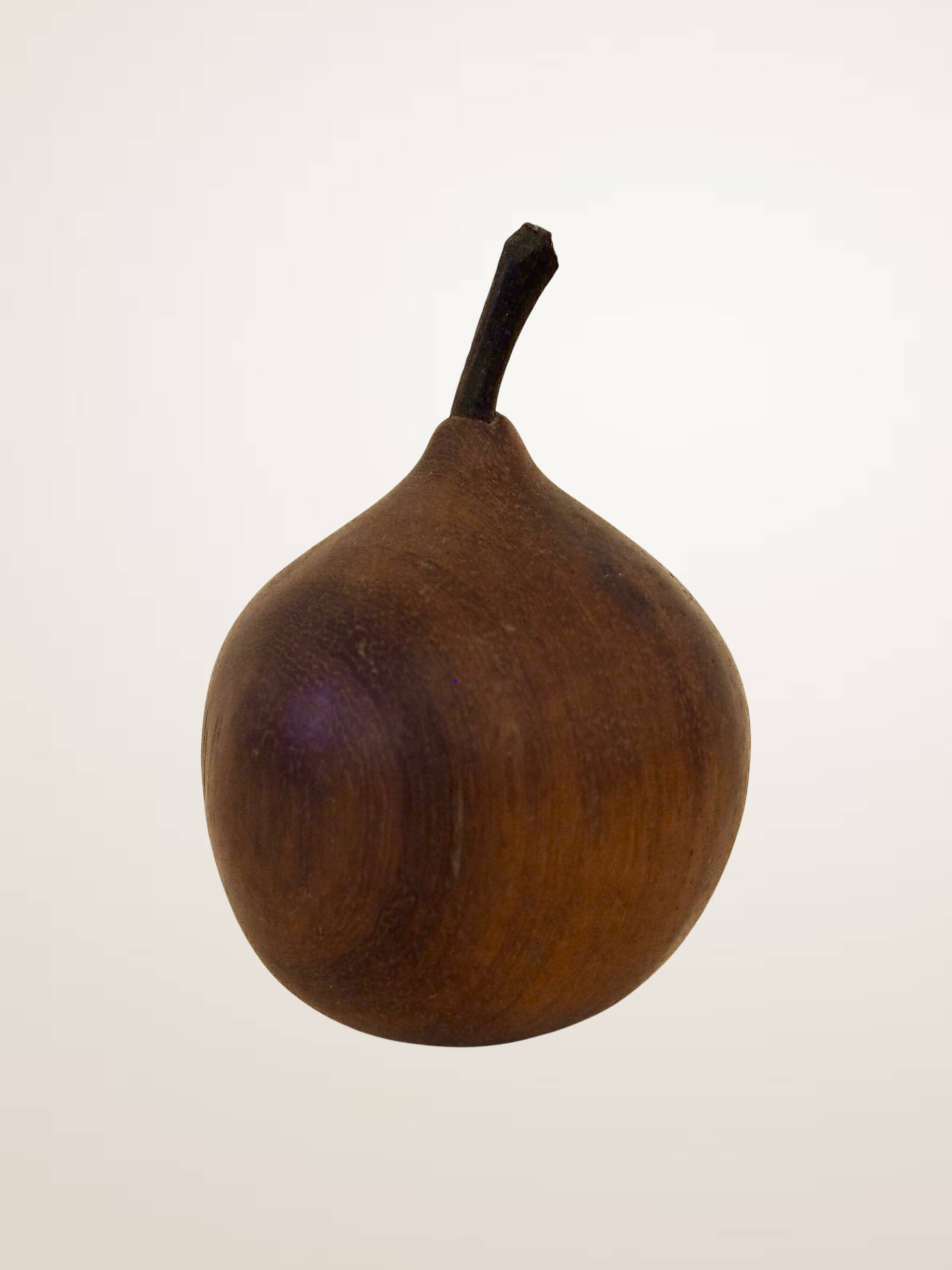Ensemble de cinq fruits décoratifs en teck