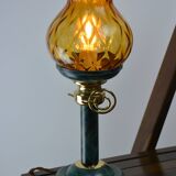 Lampe unique en verre ambré recyclé