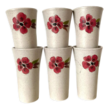 Glasses in vintage floral stoneware