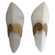 Pair of glass and metal wall lights AGE, 1980s, Italy