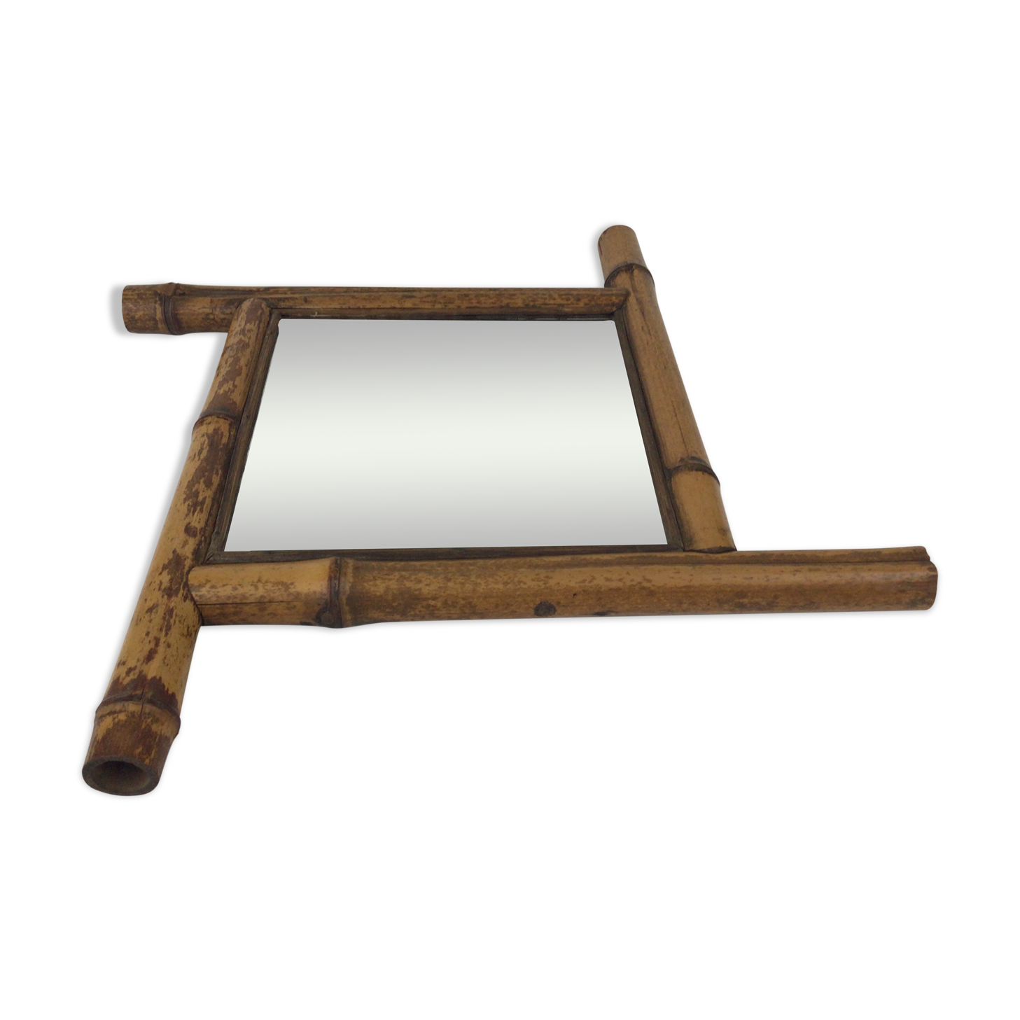 Beveled bamboo mirror