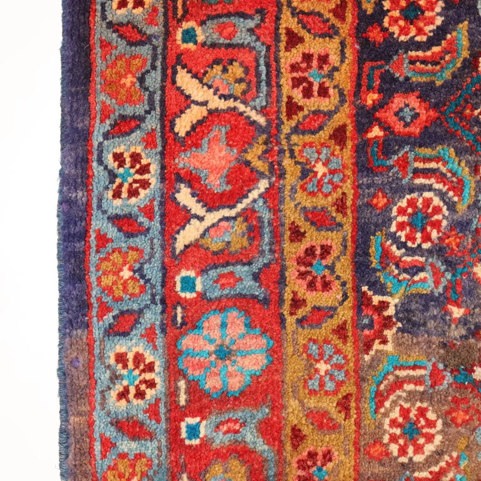 Tapis Bidjar ancien en coton et laine, gros nœud, 110 x 43 In