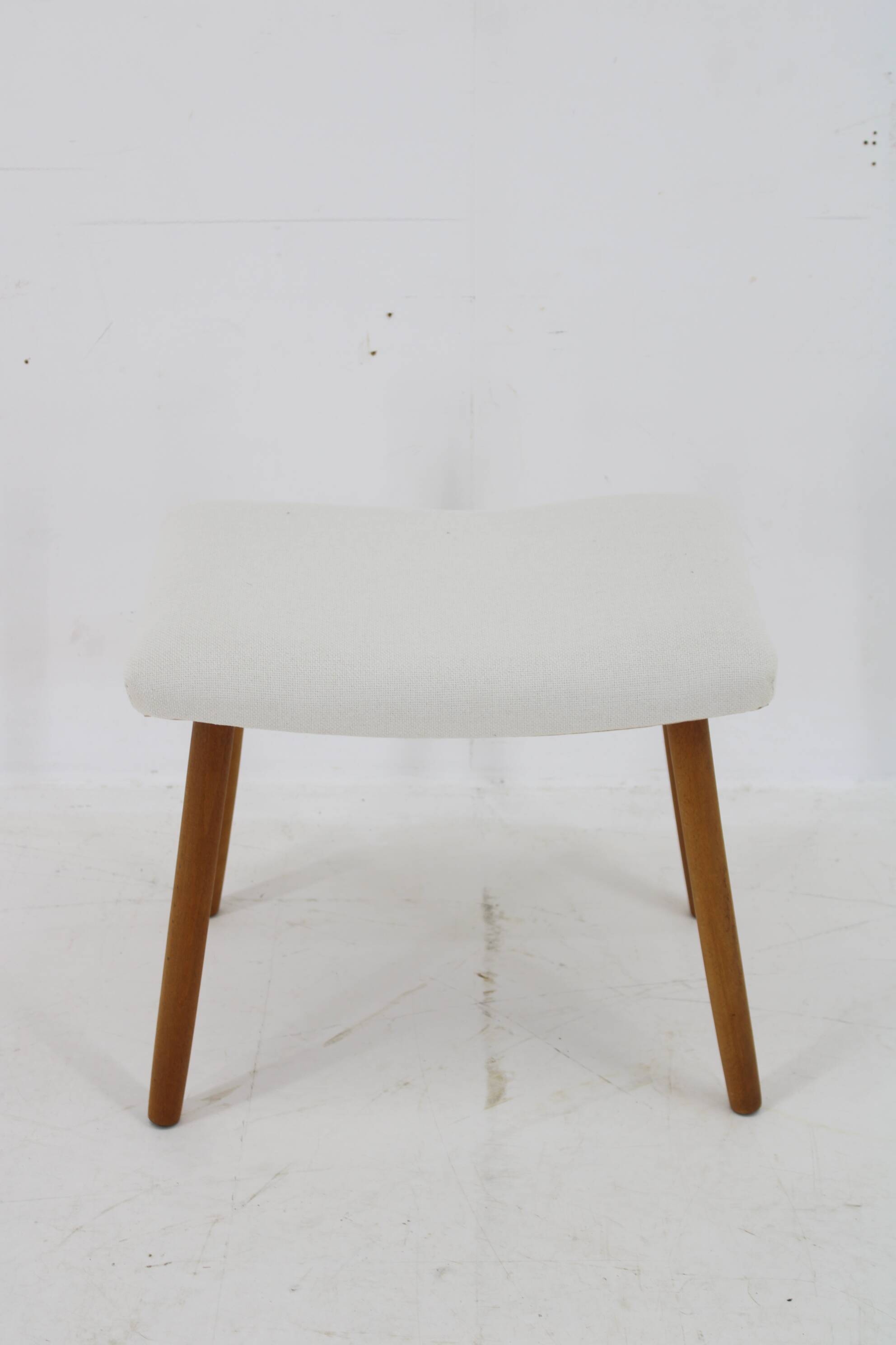 1960s Danish Beech Stool with Fabric