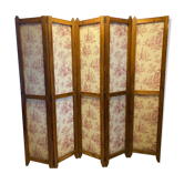 Old large screen 5 sheets toile de Jouy passementerie XXth