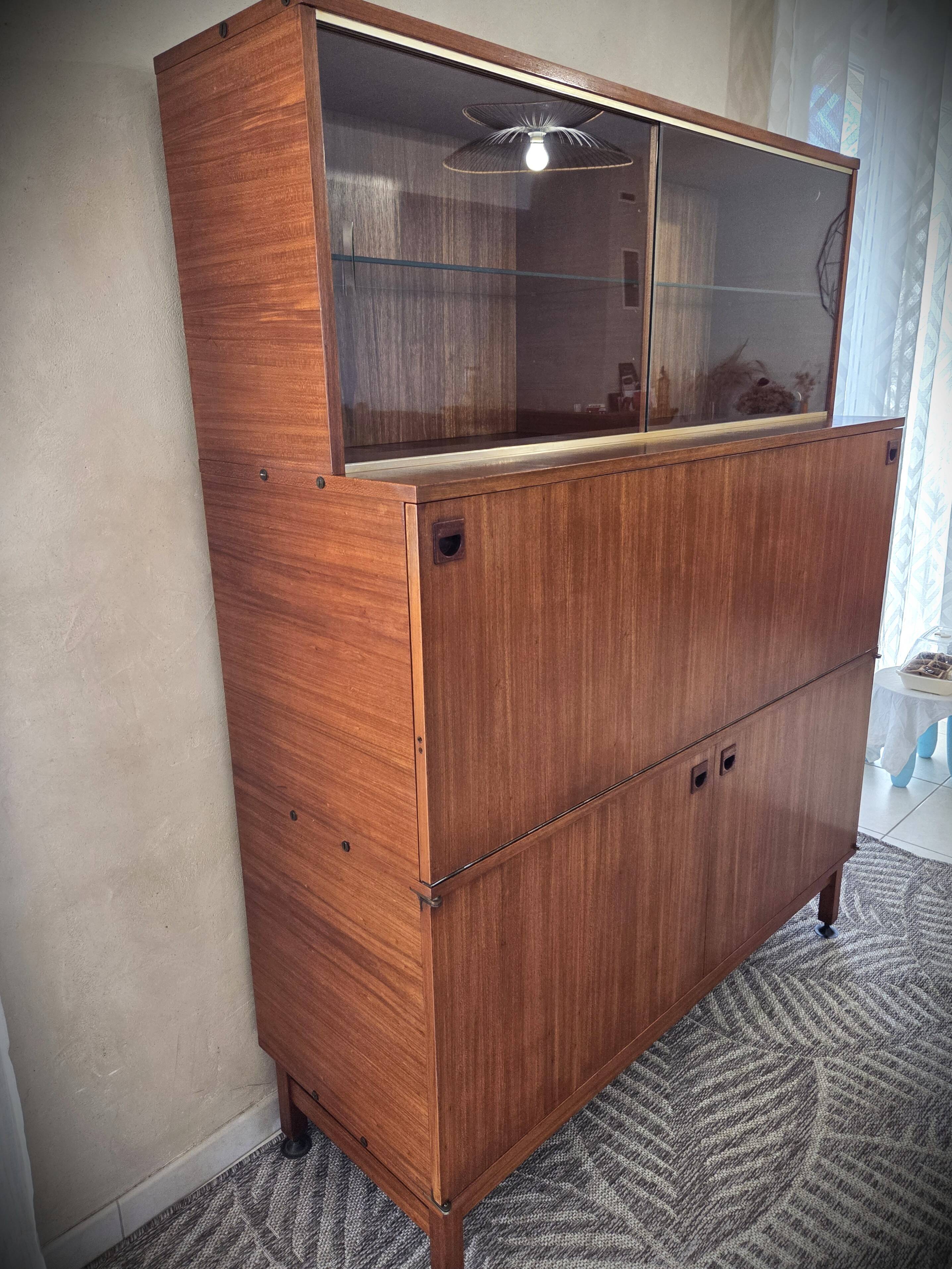 Buffet secrétaire en teck scandinave André Monpoix
