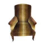 Striped velvet armchair