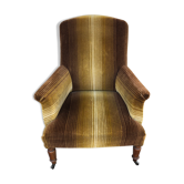Striped velvet armchair