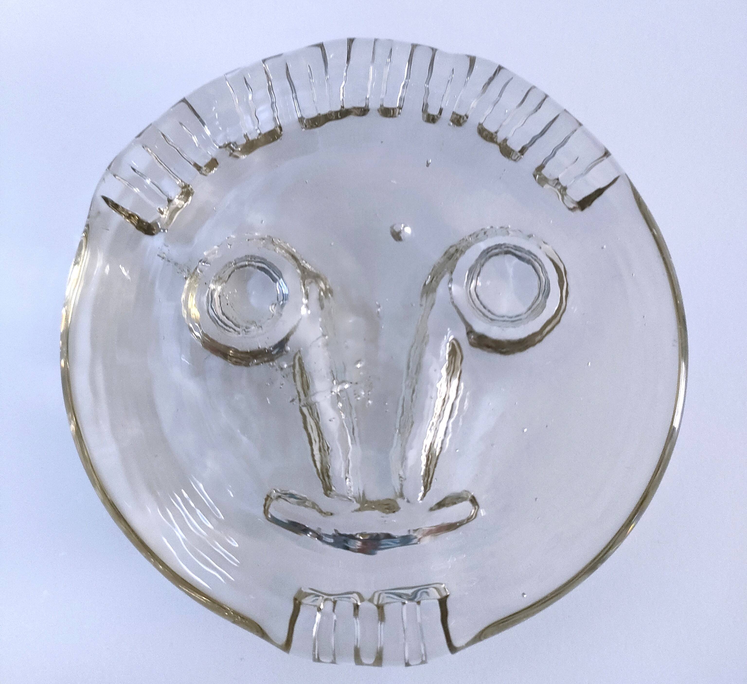 Presse-papier visage verre d'art design scandinave