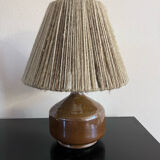 Vintage stoneware lamp and wool lampshade