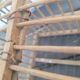 Old wooden bird transport cage