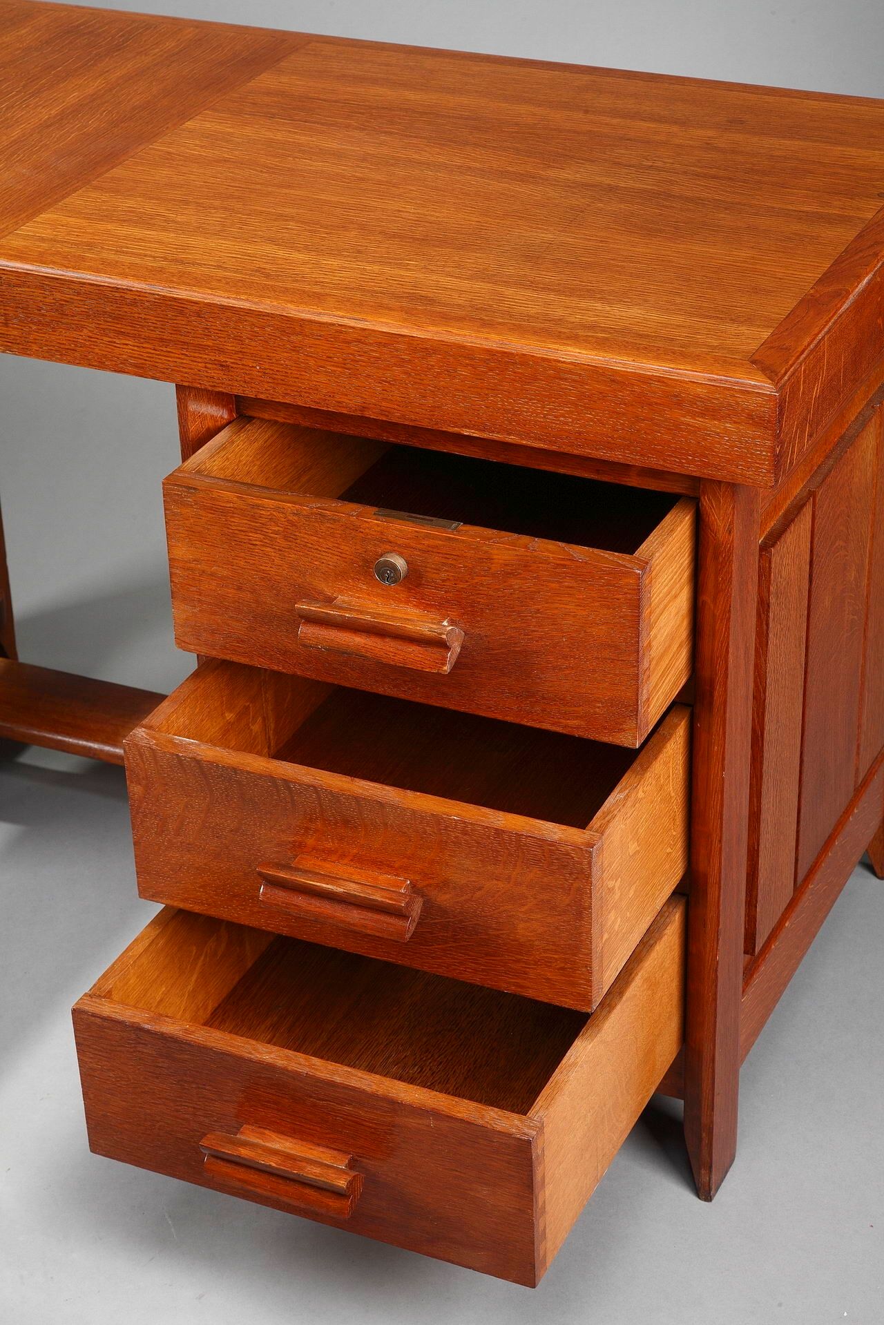 50s oak office by Pierre Bloch and Charles Dudouyt