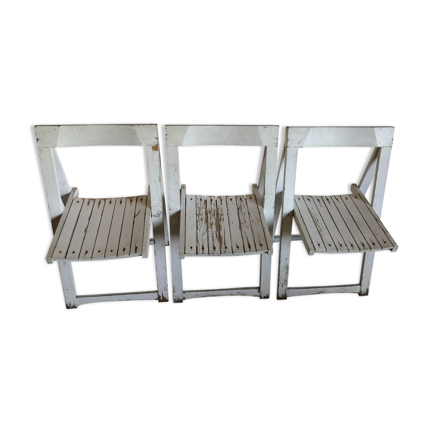 Trio of vintage folding chairs 60s
