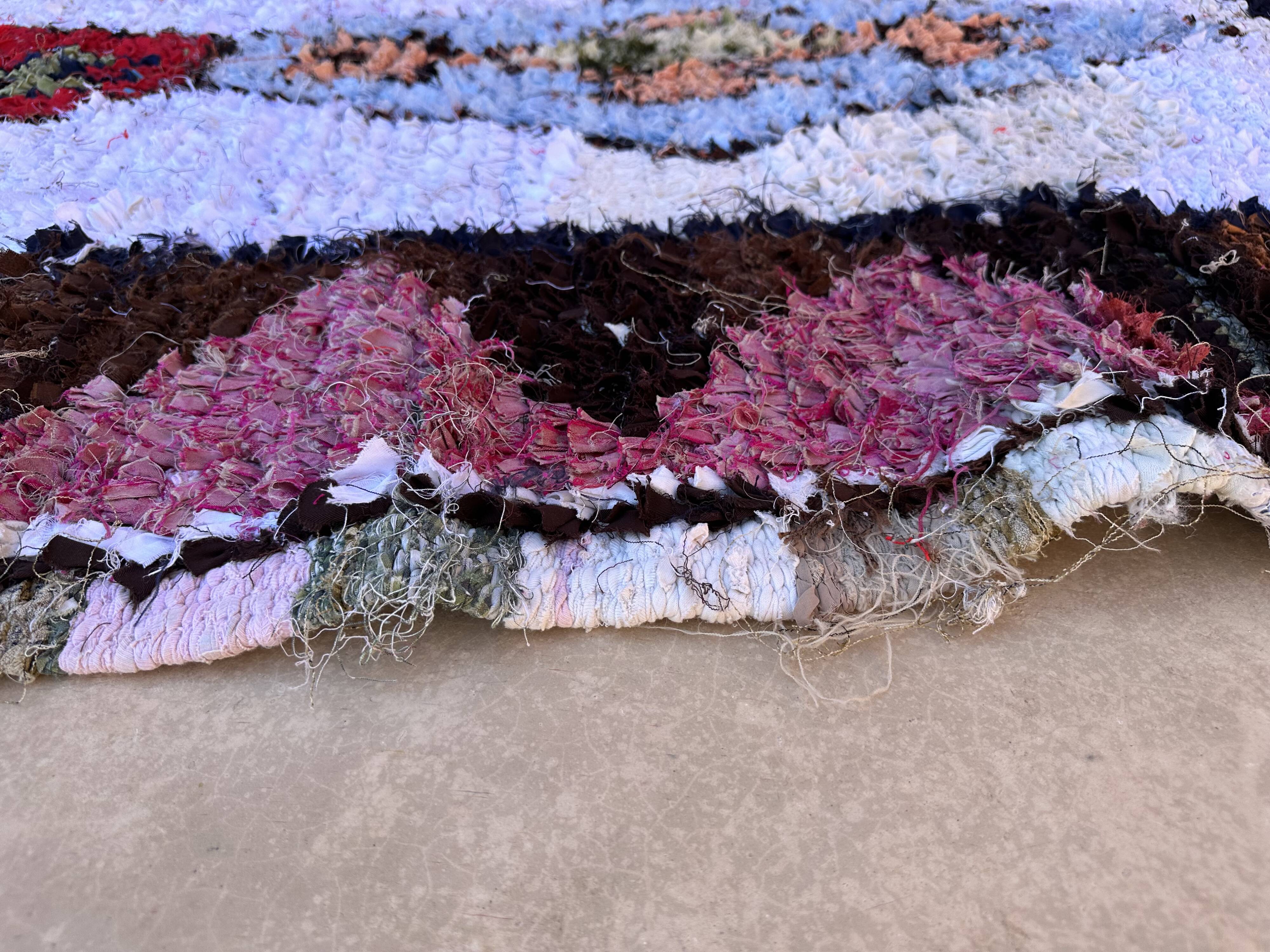 Tapis Marocain Boucherouite coloré - 121 x 235 cm