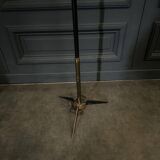 1960 floor lamp on gold metal winged base with black barrel