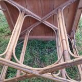 Old rattan table