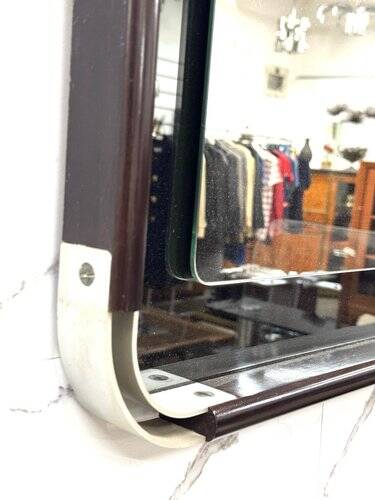 Vintage Wall Mirror in Steel and Bakelite, 1970s