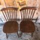 Pair of vintage Baumann western style wooden chairs #a326