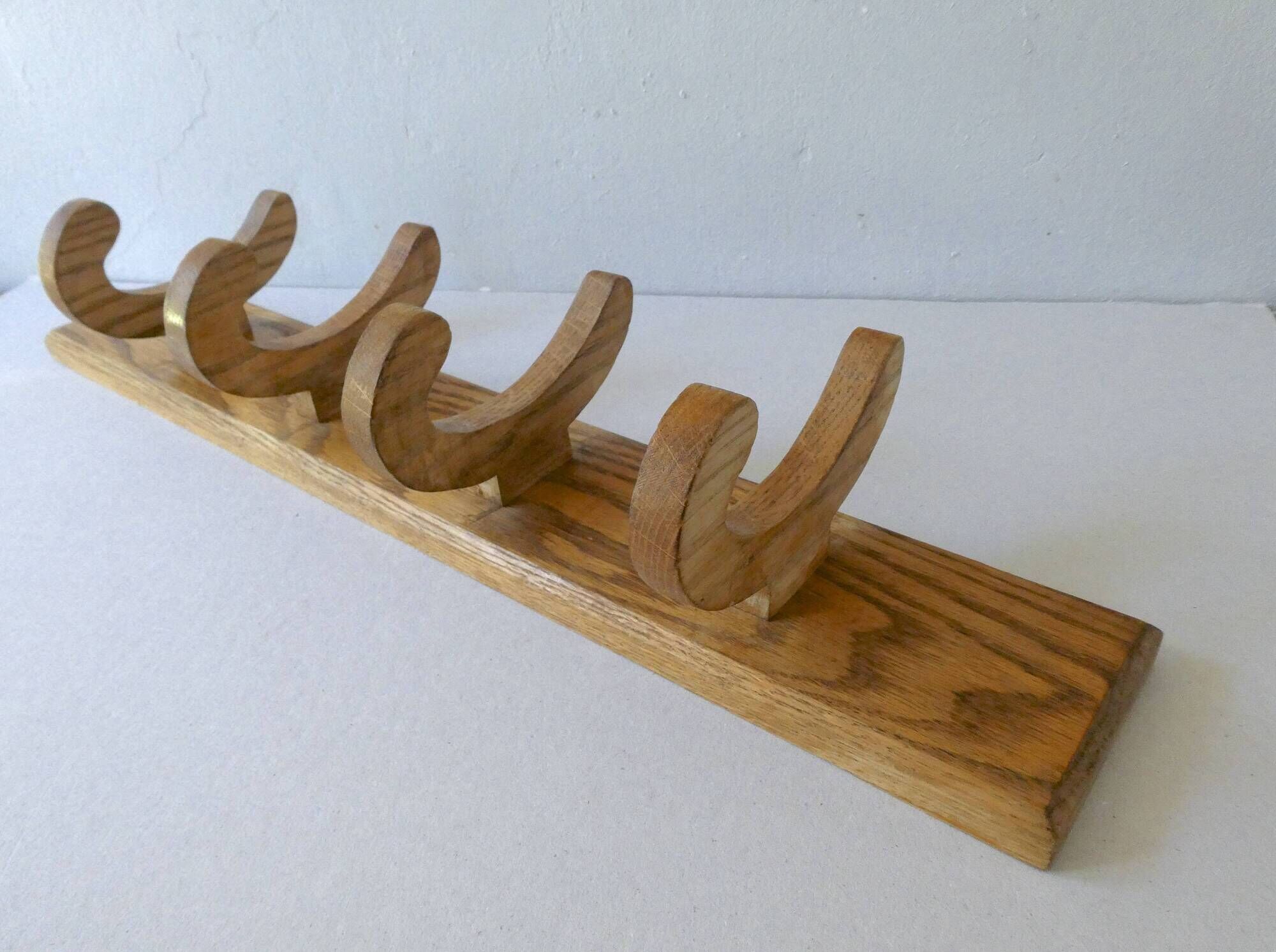 4-piece solid wooden coat rack, 1960s