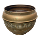 Pot cover in brass chiseled 1960 art nouveau