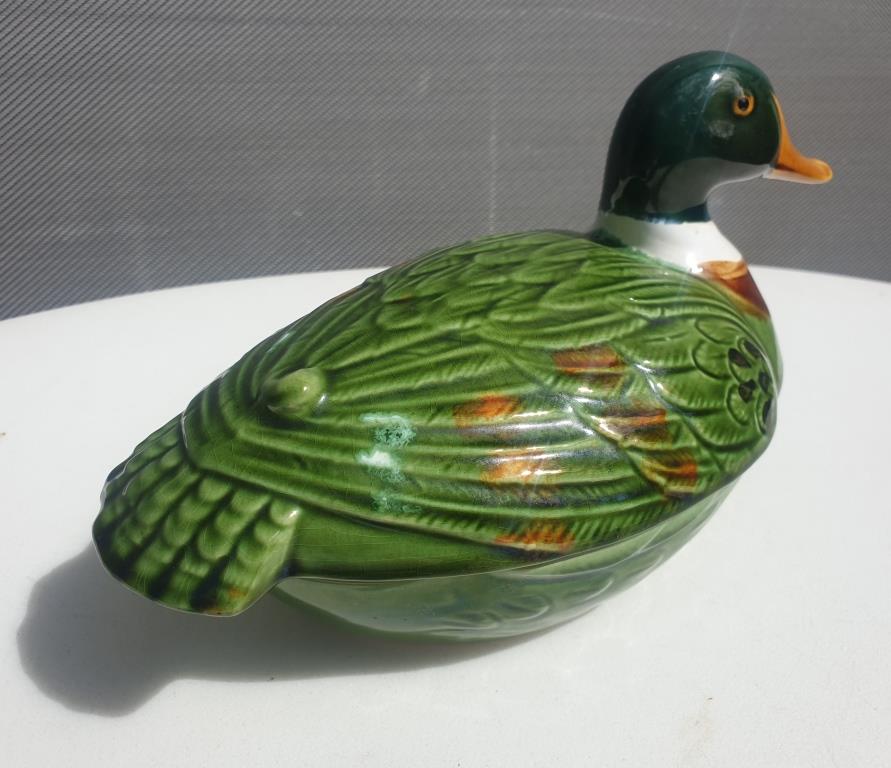Earthenware duck signed Michel Caugant