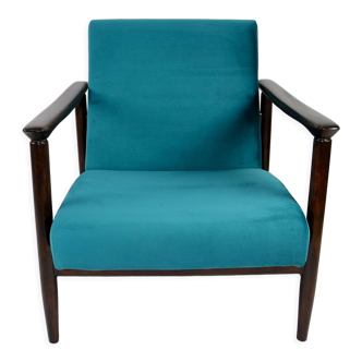 GFM-142 armchair in green marine velvet by Edmund Homa, 1970s