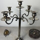 Five-light silver-plated candlestick