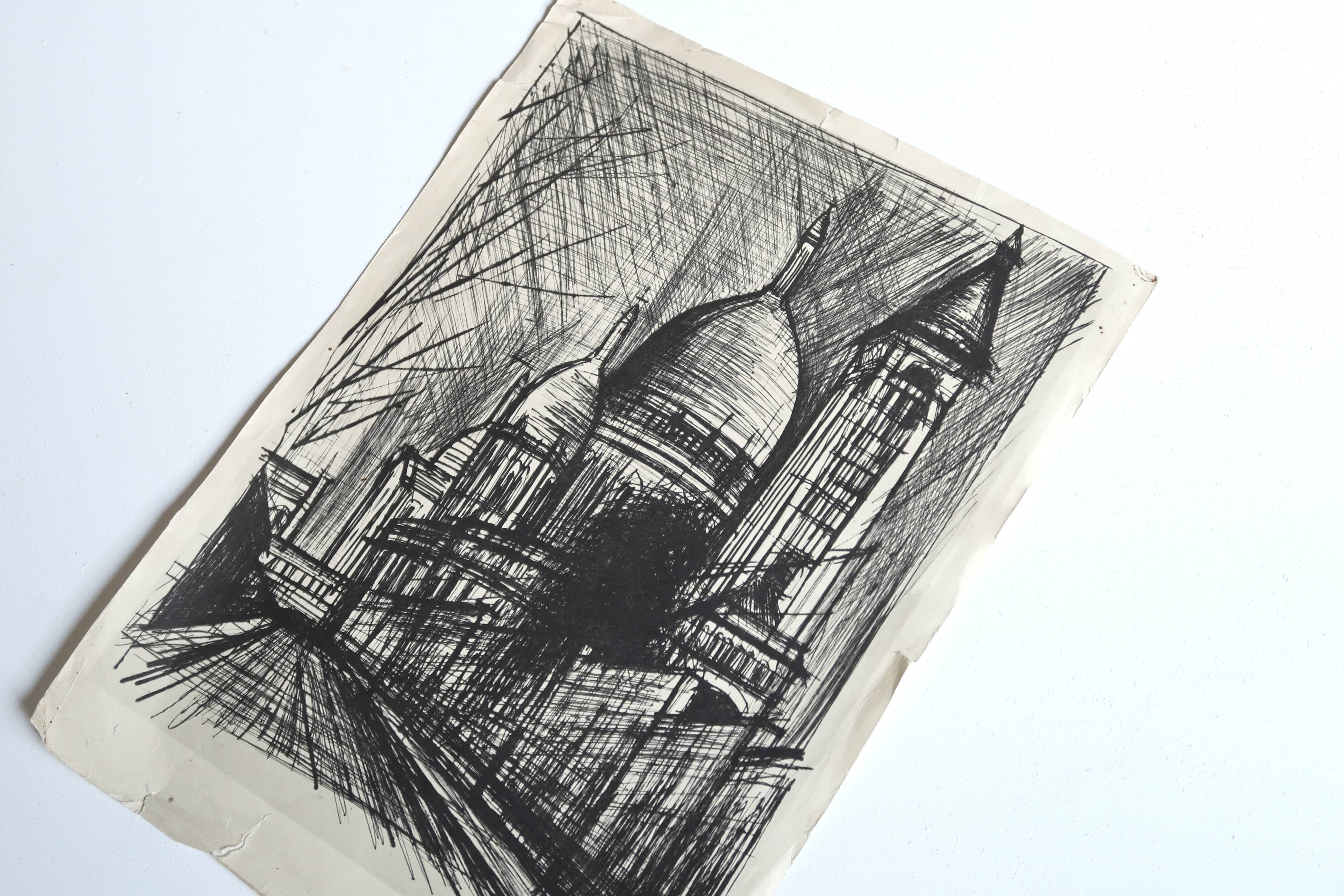 Poster "Rue de Montmartre" by Bernard Buffet, 60s