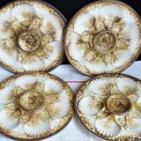 Set of 2 Longchamp oyster plates, vintage shell plates.