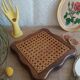 Dessous de plat bois et cannage vintage