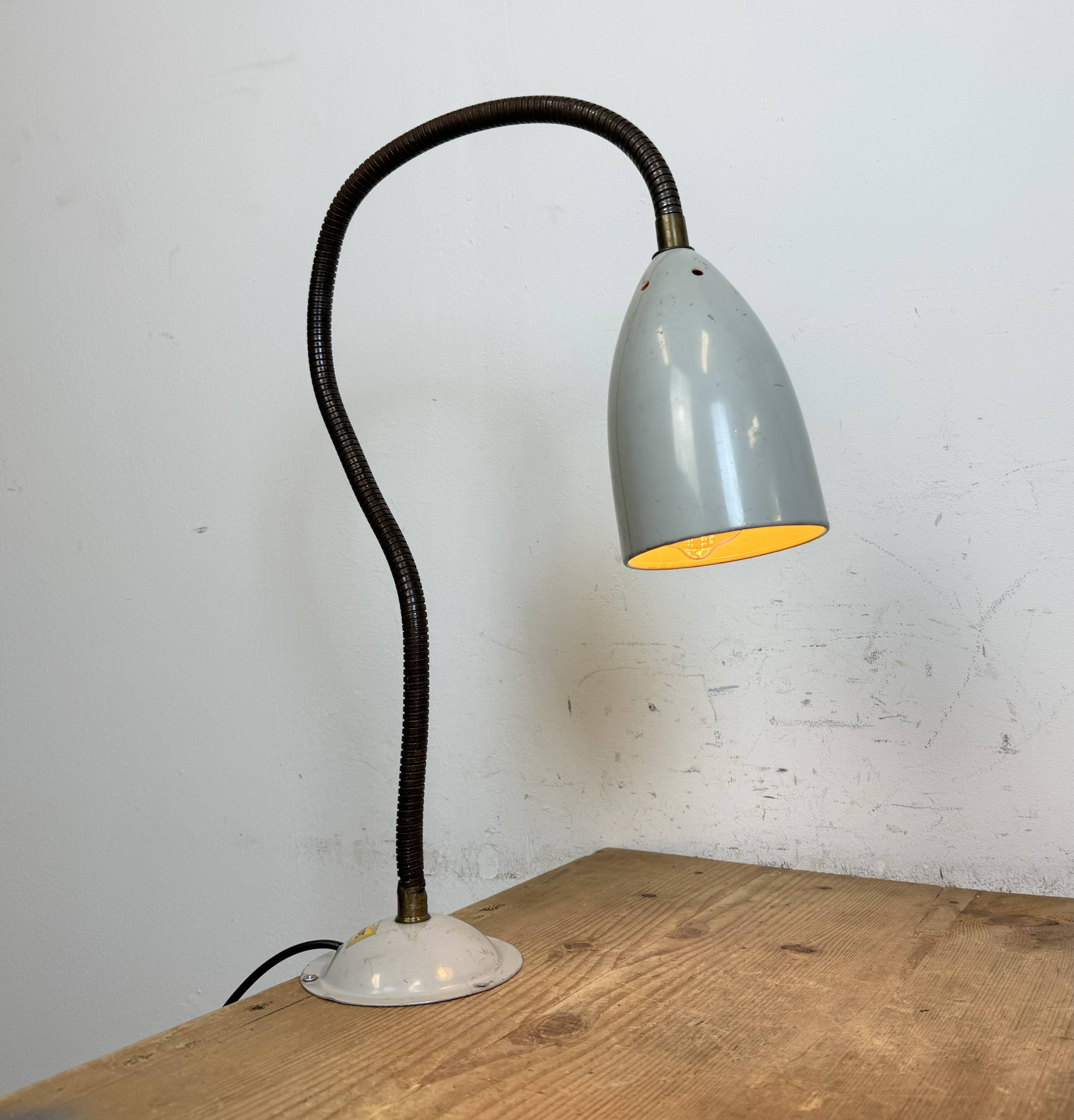 Grey Industrial Gooseneck Table Lamp from Philips, 1960s