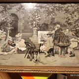 Frame signed louis leloir canvas style year 1750..
