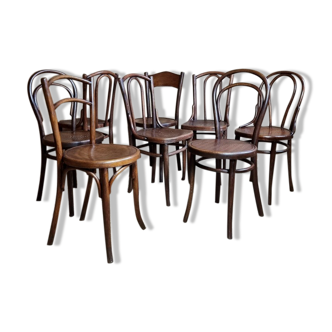 Mix 8 Viennese bistro chairs early twentieth century
