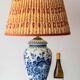 Vintage Table Lamp in Delft Style, Hand-Painted Blue and White, Ram Arnhem, New Shade