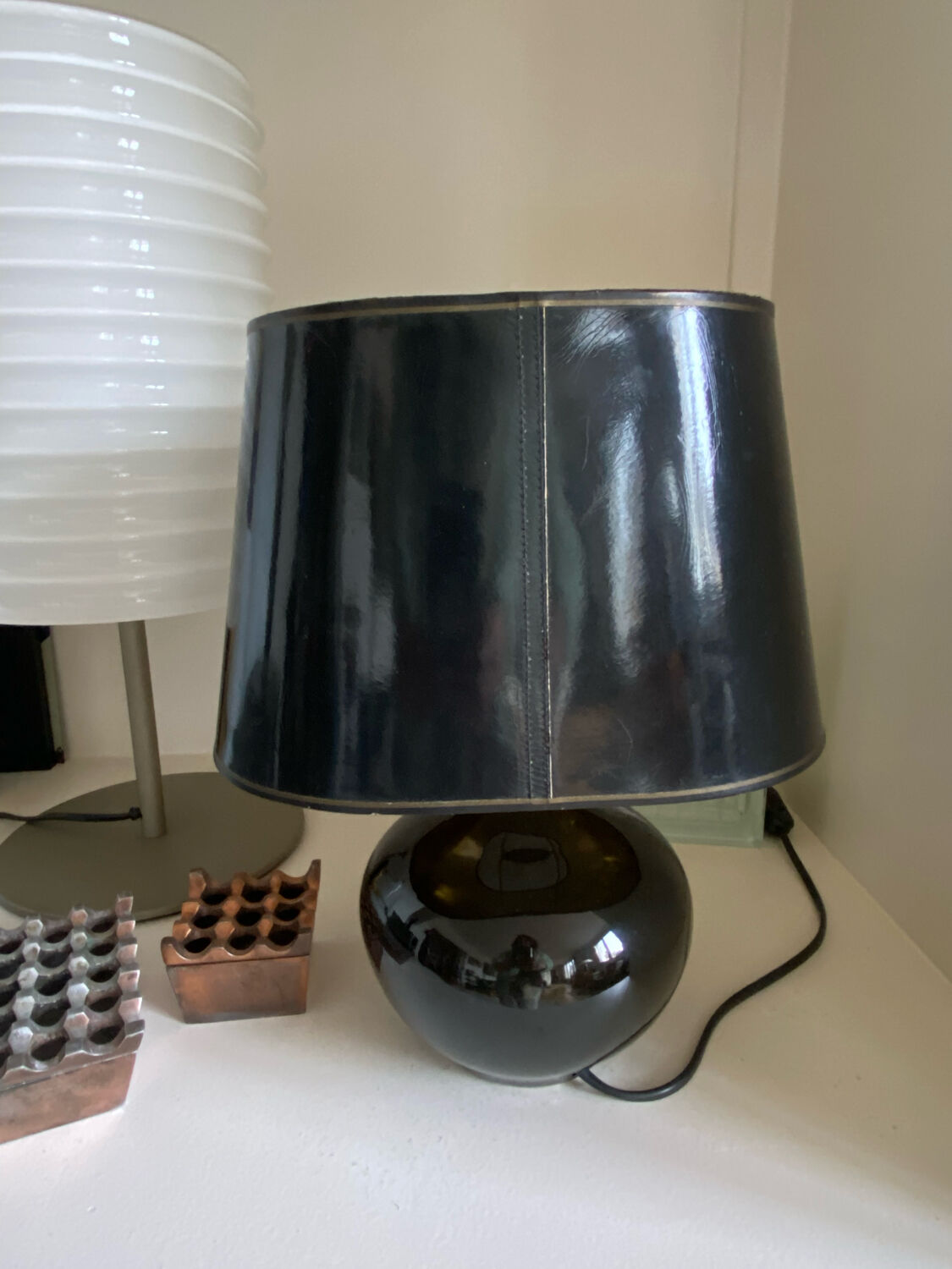Black ceramic lamp max idlas antique