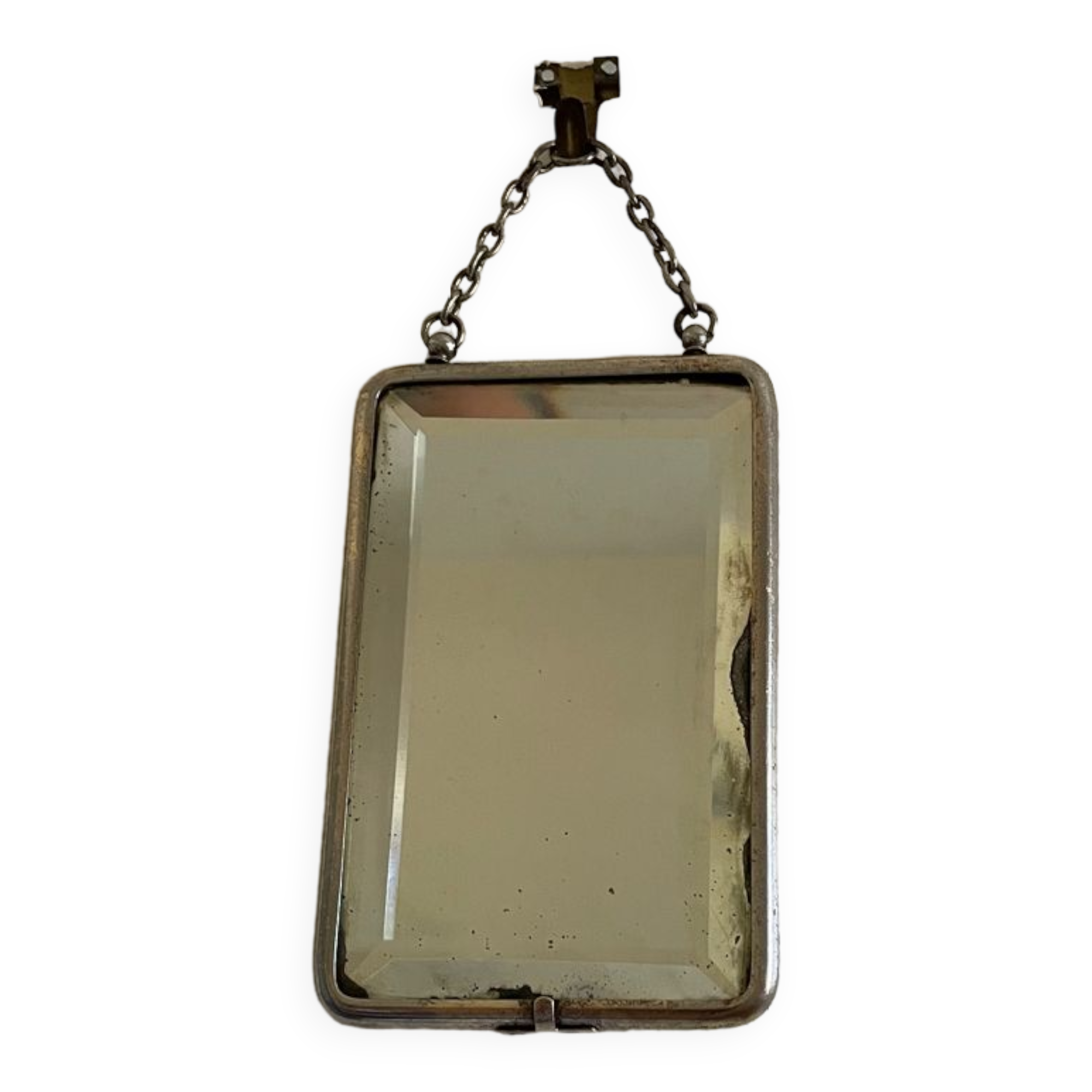 Small beveled barber mirror